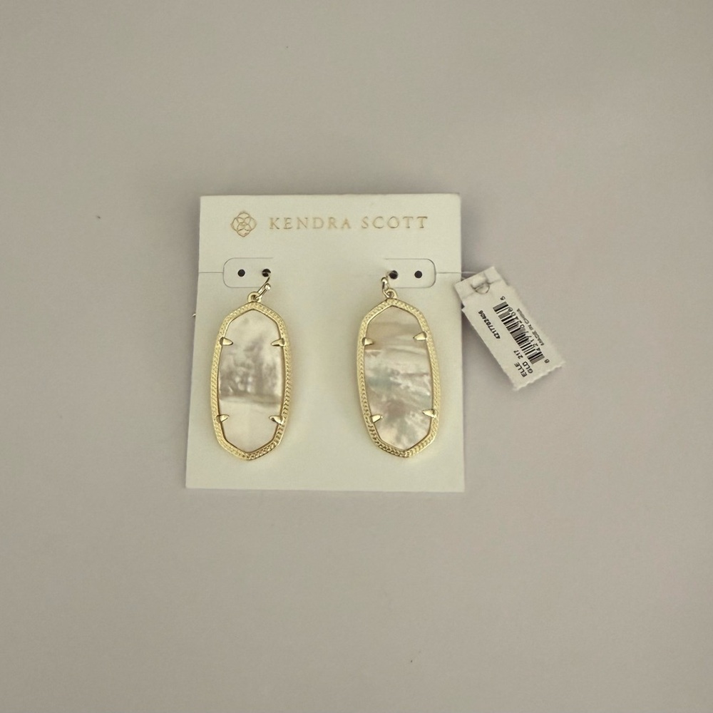 Kendra Scott Gold and Ivory Mother of Pearl Elle Earrings